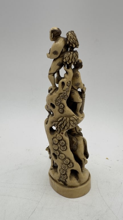 Japanese Carved Ivory Okimono Figural Group A finely carved Japanese ivory figural group depicting (1 of 10)