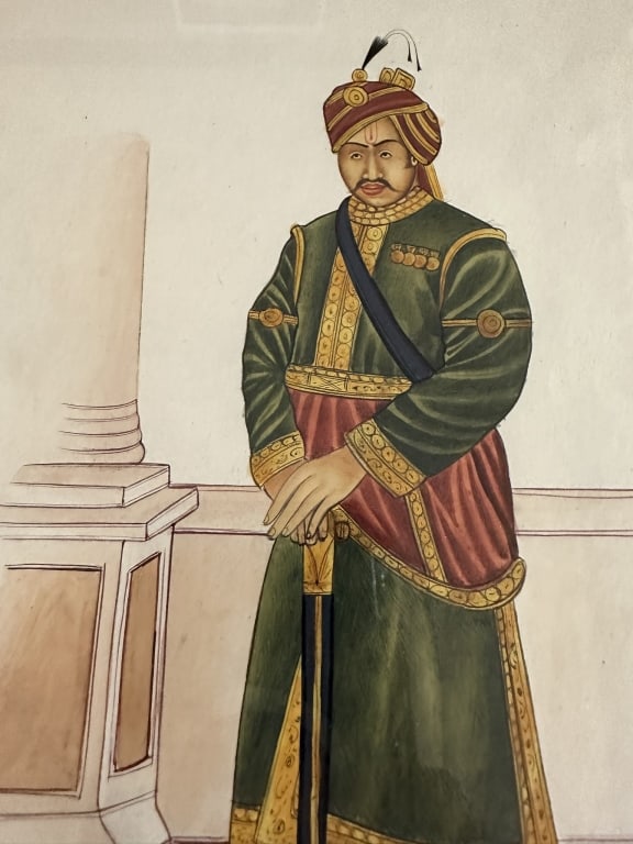 Late 19 th Mughal School miniature shah late 19 century Mughal School miniature painting empire (1 of 6)