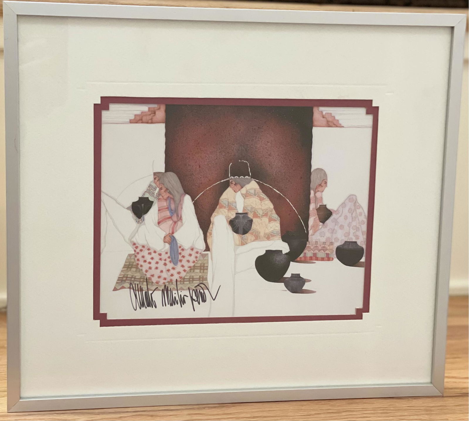 Painting of Native Americans, Signed Original Artwork (1 of 5)