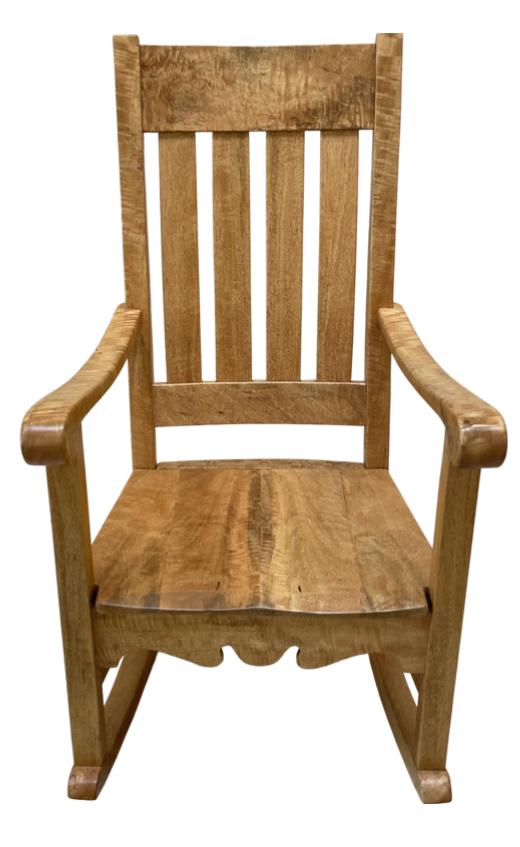 Koa Wood Rocking Chair: Stamped Hawaii