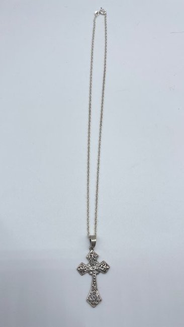 Victorian Styled Cross Necklace, Sterling Silver. 0.2 (1 of 5)