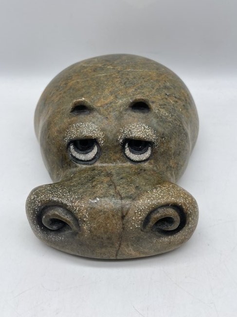 Glenn Heath Soapstone Carved Hippopotamus, Signed!: Made by hand. Carved Autograph on bottom, 1987.