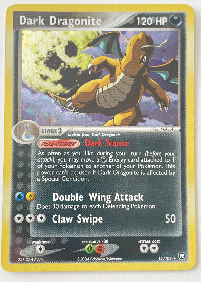 Dark Dragonite Holo 15/109 Pokémon Card: 2004 Pokémon / Nintendo. 120 HP. Comes with sleeve. Great condition!