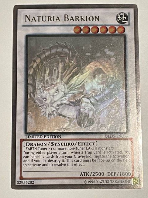 Yu-Gi-Oh! Naturia Barkion. GHOST Card!: RARE! Good Condition. 1996 Kazuki Takahashi.