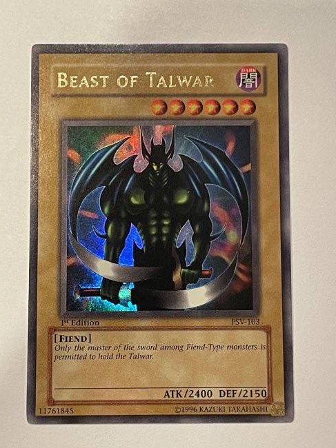 Yu-Gi-Oh! Beast Of Talwar. 1st Edition.: Ultra Card. 1996 Kazuki Takahashi.