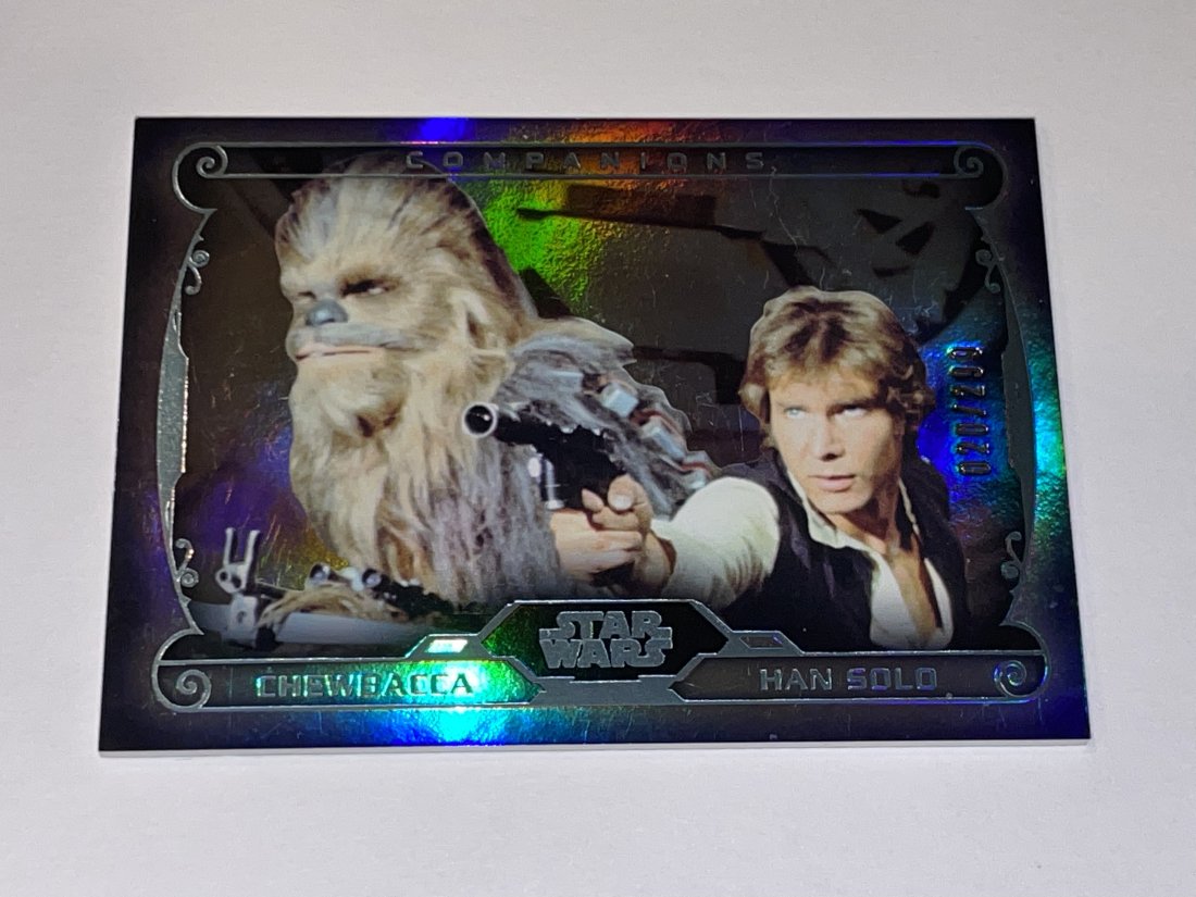 Star Wars Han Solo and Chewbacca, Companions.: 020/299 Silver Stamped. Topps, Masterwork. C-1