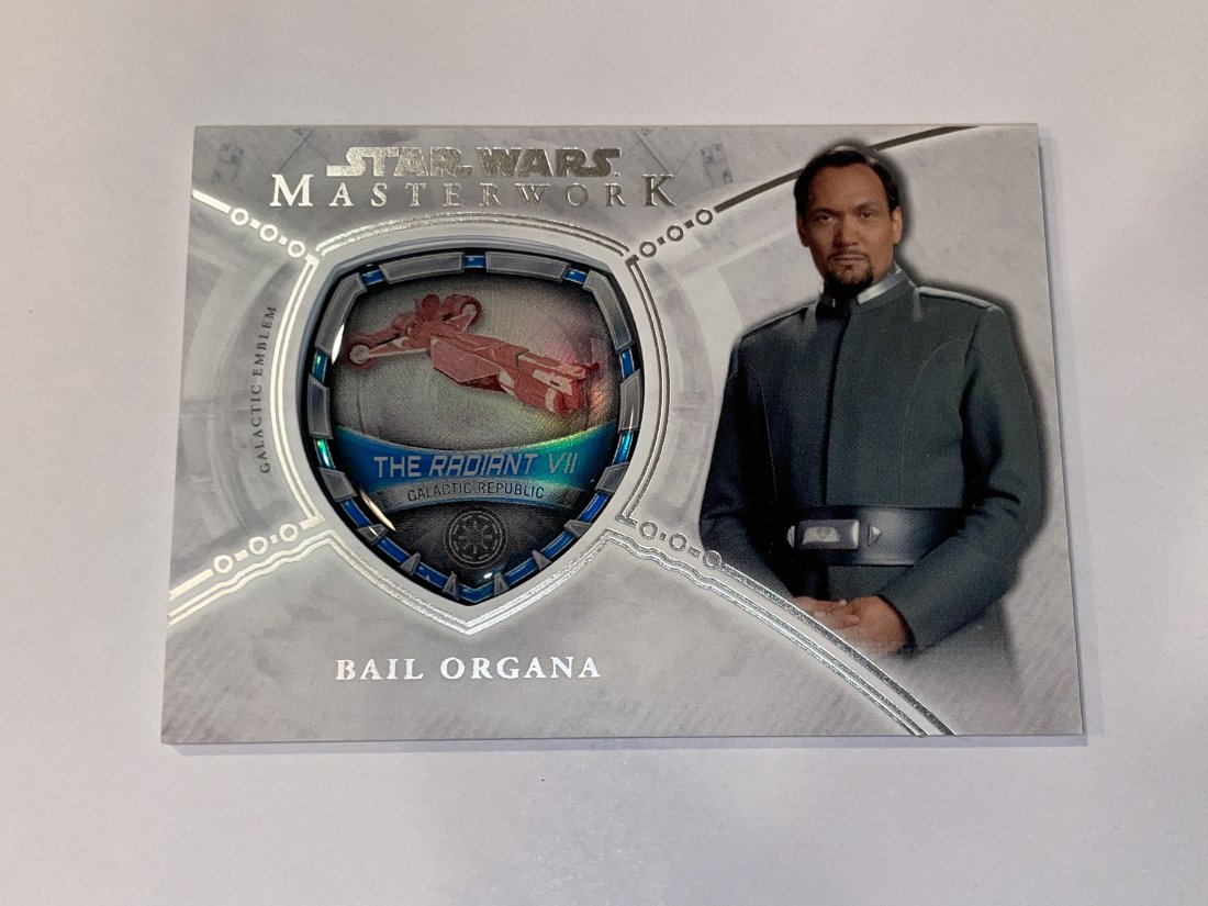 Star Wars: Bail Organa, Commemorative Ship Emblem.: 13/175 Silver Stamped. Galactic Republic Card. Masterwork, Topps.