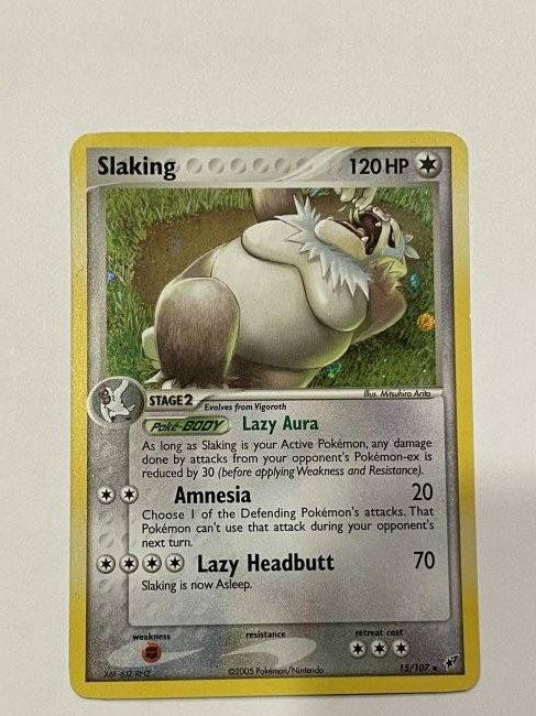 TWO Slaking Holo 15/107 Pokémon Cards, One EX DEOXYS (1 of 3)