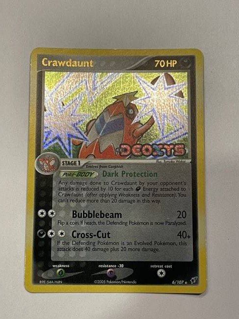 Crawdaunt Holo 6/107 EX DEOXYS Pokémon Card: 2005 Pokémon / Nintendo. 70 HP. Comes with sleeve. Great condition!
