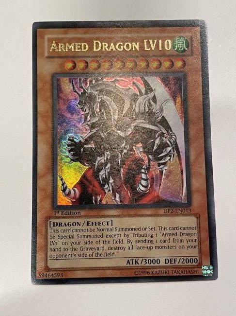 Yu-Gi-Oh! Armed Dragon LV10. 1st Edition.: Ultra Card! 1996 Kazuki Takahashi.