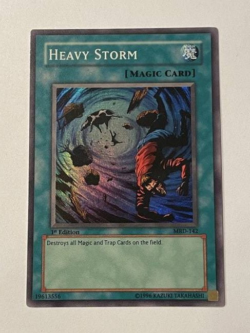Yu-Gi-Oh! Heavy Storm, Magic Card.: Super, 1st edition card. Great condition. If PSA graded 10, it can retail fro $600!! 1996 Kazuki Takahashi.