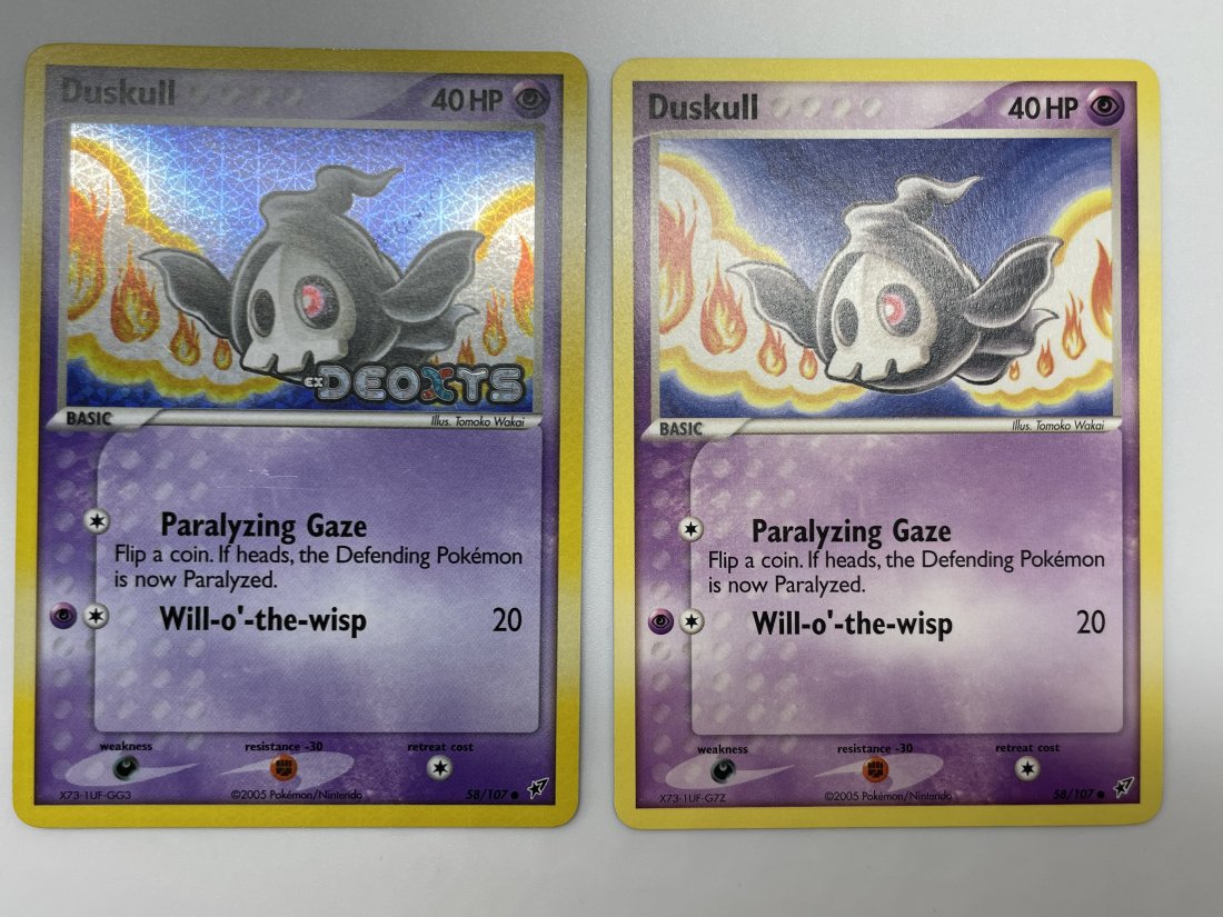 Duskull HOLO Rare 58/107, and Duskull EX Rrae 58/107: 40 HP, 2005 Nintendo/ Pokémon Card