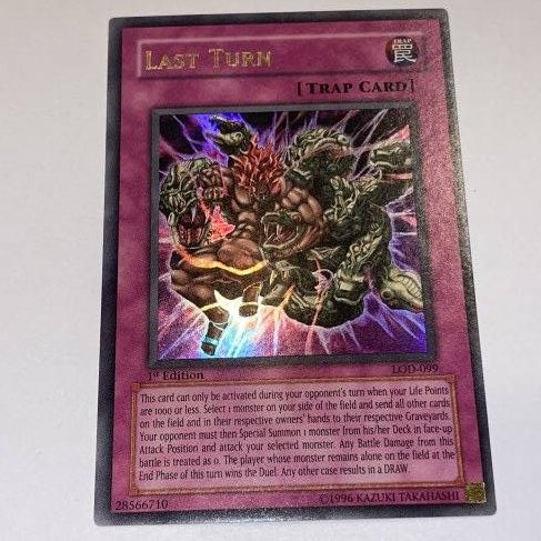 Yu-Gi-Oh! Last Turn, 1st Edition. Ultra Card.: Trap Card. 1996 Kazuki Takahashi. LOD-099. Great Conditon!