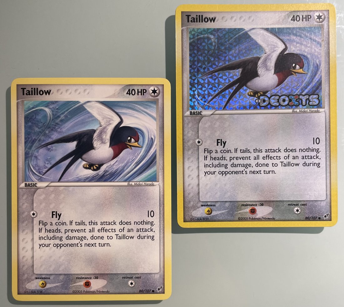 Taillow Deoxys HOLO, and Taillow, BASICS.: 80/107, RARE! 40 HP Pokémon Cards