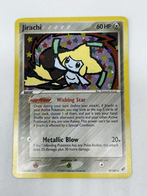 Jirachi, RARE, HOLO, Pokémon Card: 9/107! 60 HP, 2005 Nintendo/Pokémon