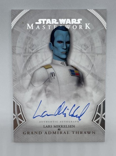 Star Wars: Lars Mikkelsen as Grand Admiral Thrawn, Authentic Autograph Card.: Good Condition! Masterwork, Topps.