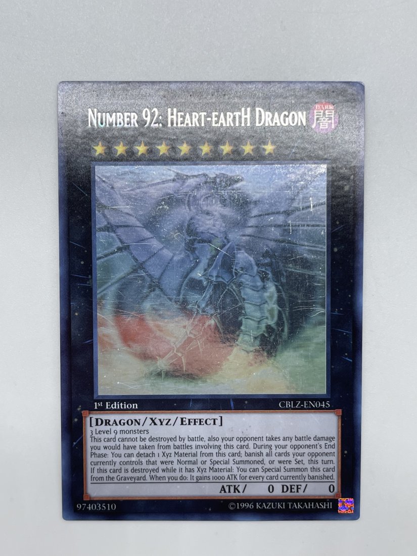 Yu-Gi-Oh! Number 92: Heart-Earth Dragon. GHOST Card!: 1st Edition. 1996 Kazuki Takahashi.