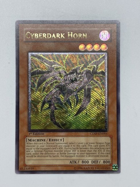 Yu-Gi-Oh! Cyberdark Horn. Ultimate Card.: 1st Edition. 1996 Kazuki Takahashi.