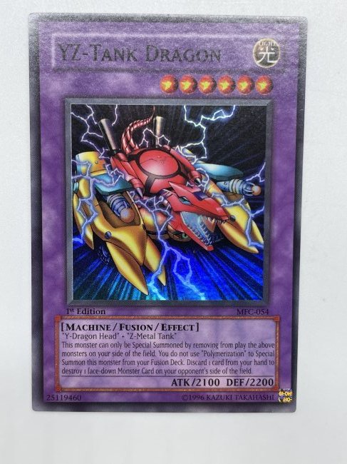 Yu-Gi-Oh! YZ-Tank Dragon.: 1st Edition, Super Card. 1996 Kazuki Takahashi.