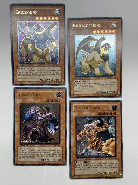 Yu-Gi-Oh! Hieracosphinx, Grave Ohja, Master Monk, Criosphinx. 1st Editions. (1 of 4)