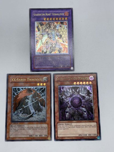 Yu-Gi-Oh! XX-Saber Darksoul, Gladiator Beast Heraklinos, Caius The Shadow Monarch. (1 of 4)