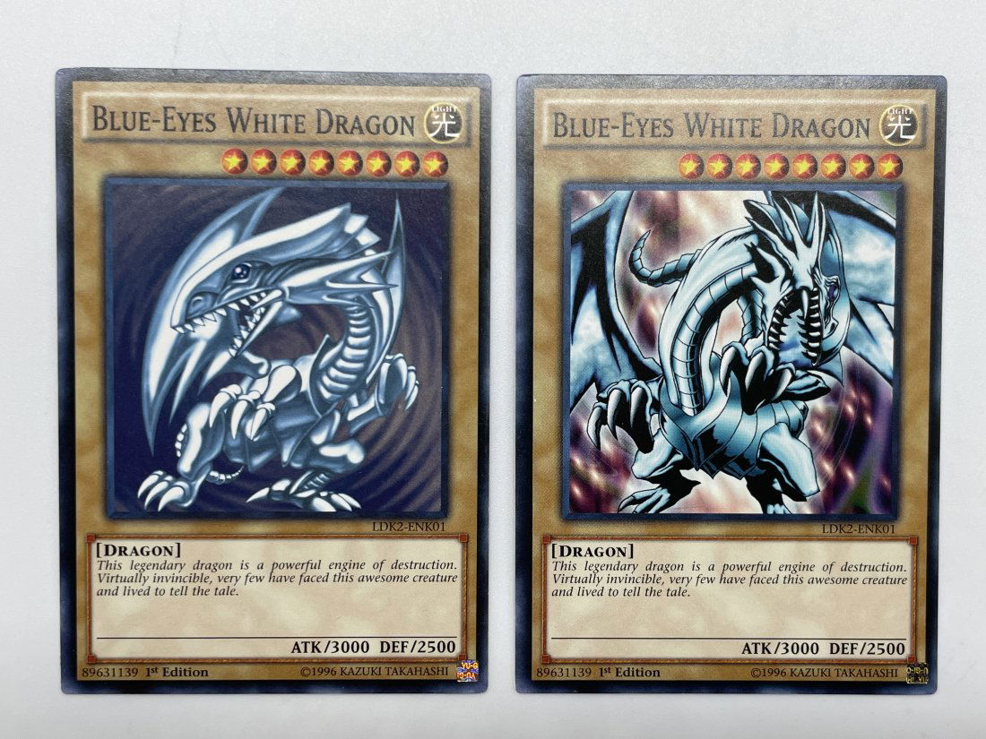 Yu-Gi-Oh! Blue-Eyes White Dragon, RARE.: 1st Edition, SUPER cards. 1996 Kazuki Takahashi.
