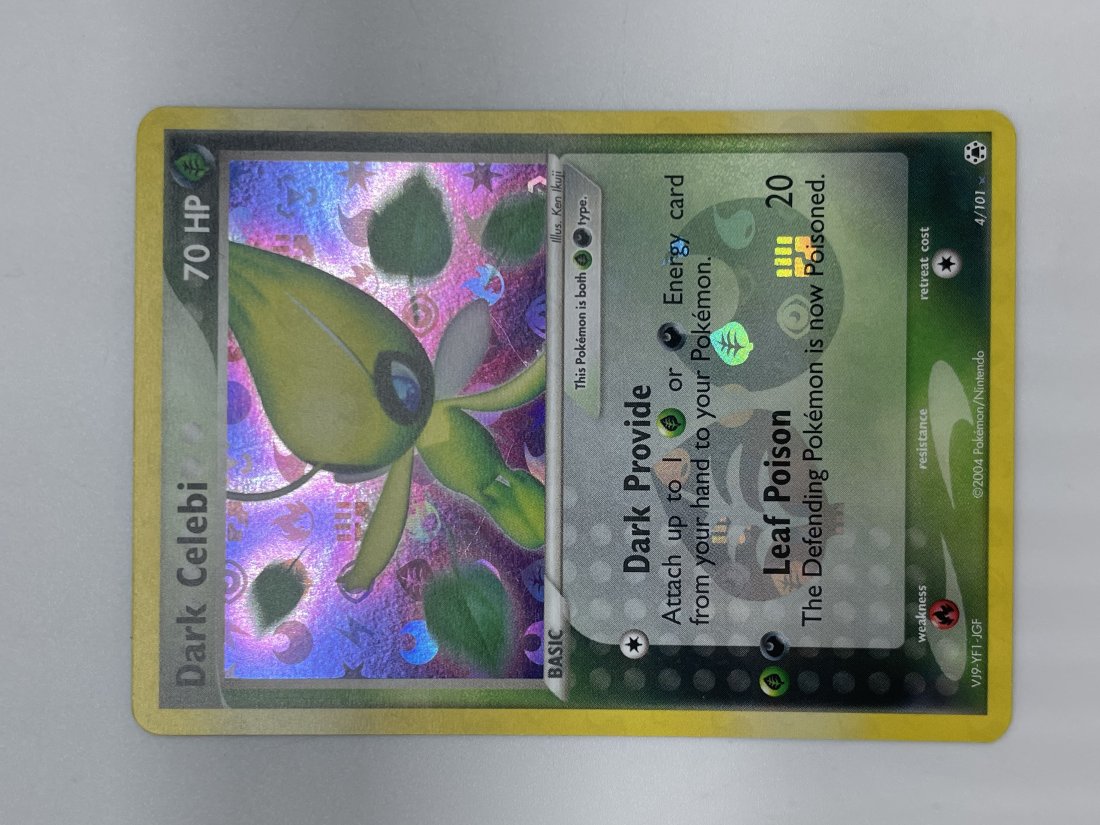 Pokémon Dark Celebi, 4/101 HOLO: 70 HP, BASIC. 2004 Pokémon/Nintendo