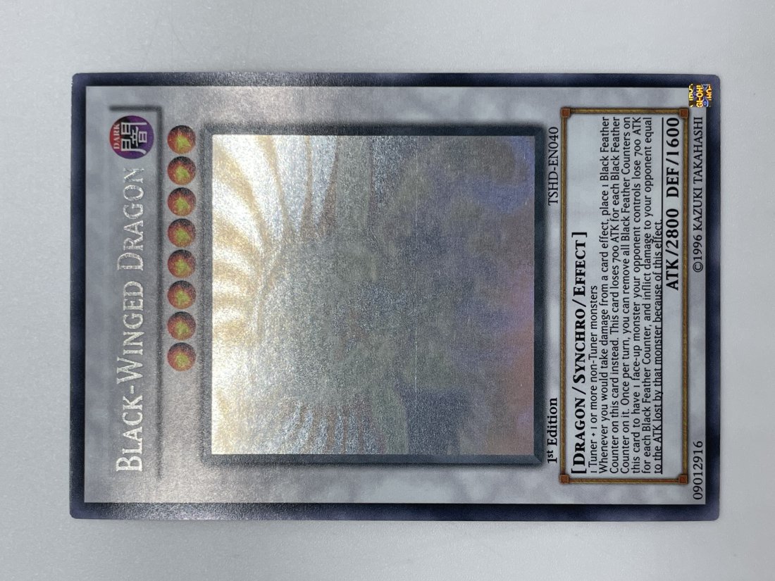 Yu-Gi-Oh! Black-Winged Dragon. GHOST Card!!: 1st Edtion. If PSA graded 9-$800. Great Condition. 1996 Kazuki Takahashi.