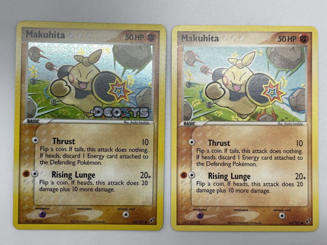 Pokémon Makuhita HOLO ex Deoxys and Makuhita: 65/107 Rare! 50 HP. Basic. 2005 Pokémon/Nintendo