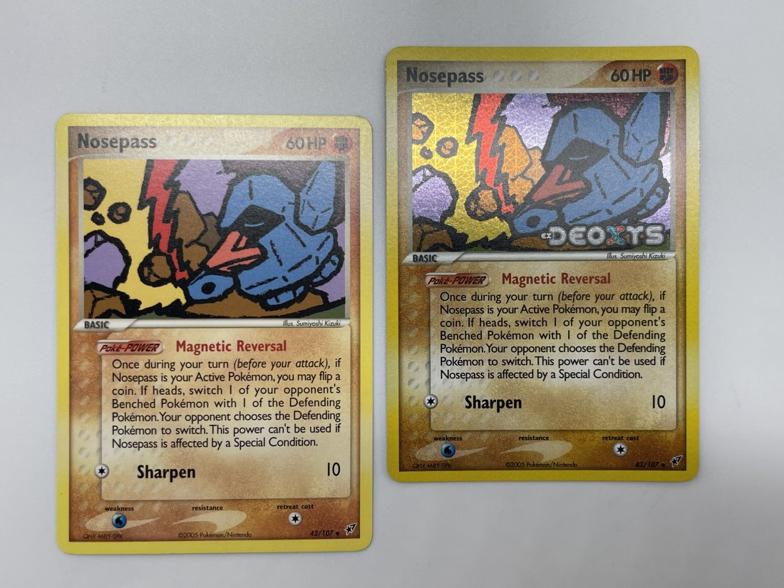 Pokémon Nosepass HOLO Deoxys, and Nosepass, 42/107.: 60 HP Basic . 2005 Pokémon/Nintendo