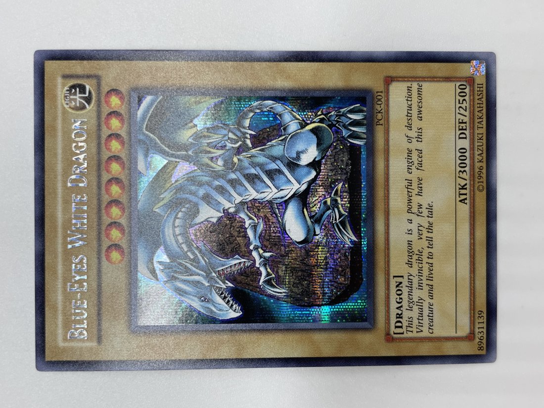 Yu-Gi-Oh! Blue-Eyes White Dragon. SECRET Card!: If PSA graded 9, it can retail for $450. PCK-001. 1996 Kazuki Takahashi.