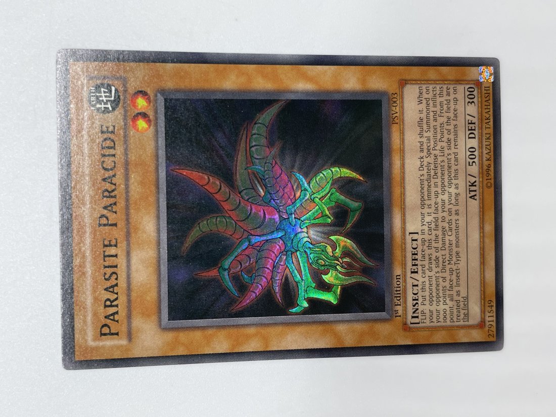 Yu-Gi-Oh! Parasite Paracide. 1st Edition.: Super card. If PSA graded 10, it can retail for $350. PSV-003. 1996 Kazuki Takahashi. GREAT CONDITION!