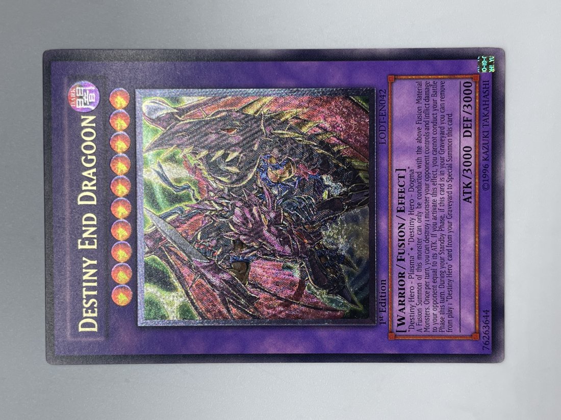 Yu-Gi-Oh! Destiney End Dragoon. ULITMATE Card.: 1st Edition. If PSA Graded 9-$100. 1996 Kazuki Takahashi.