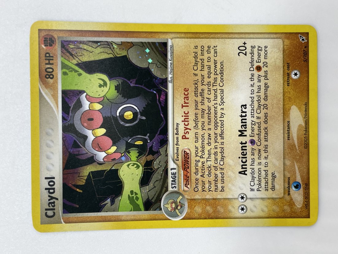 Claydol, HOLO, Rare Pokémon: 5/107-ONLY 107 EVER MADE! 80 HP, 2005 Nintendo/Pokémon