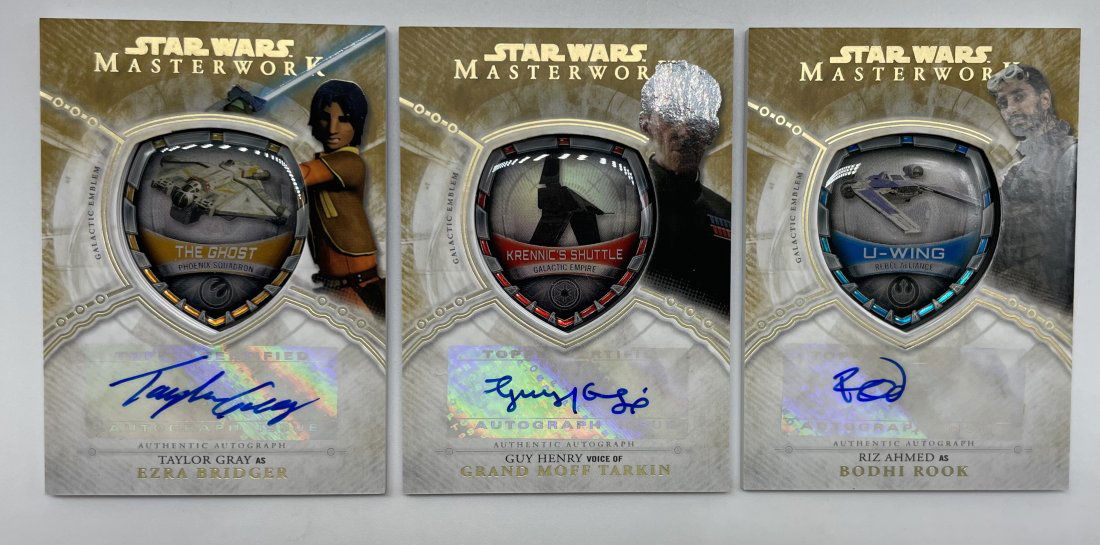 Star Wars Autographed Phoenix Squadron Card with Commemorative Ship Emblems. ALL ONE OF ONE!! (1 of 8)