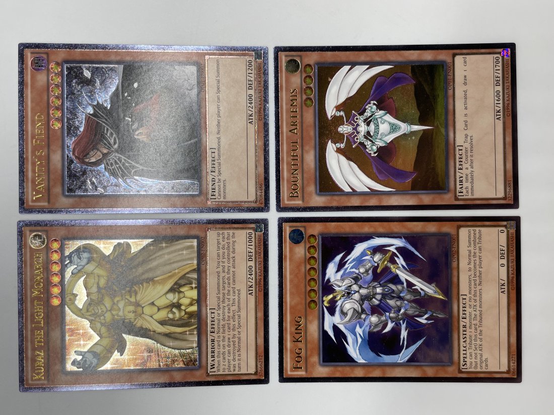 Yu-Gi-Oh! Vanity's Fiend, Bountiful Artemis, Kuraz The Light Monarch, and Fog King.: ALL Ulitmate Cards! Great Conditon. 1996 Kazuki Takahashi.
