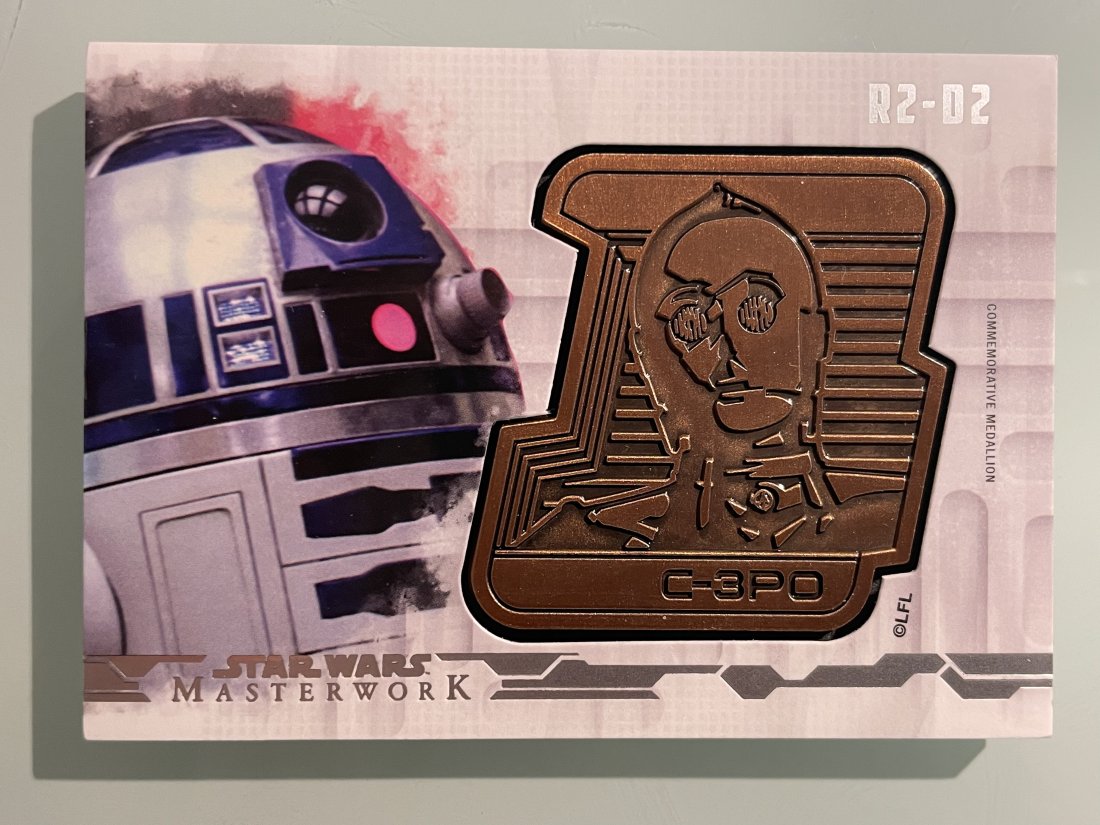 R2-D2 Droid Medallion Card, Feat. C-3PO. Star Wars (1 of 4)