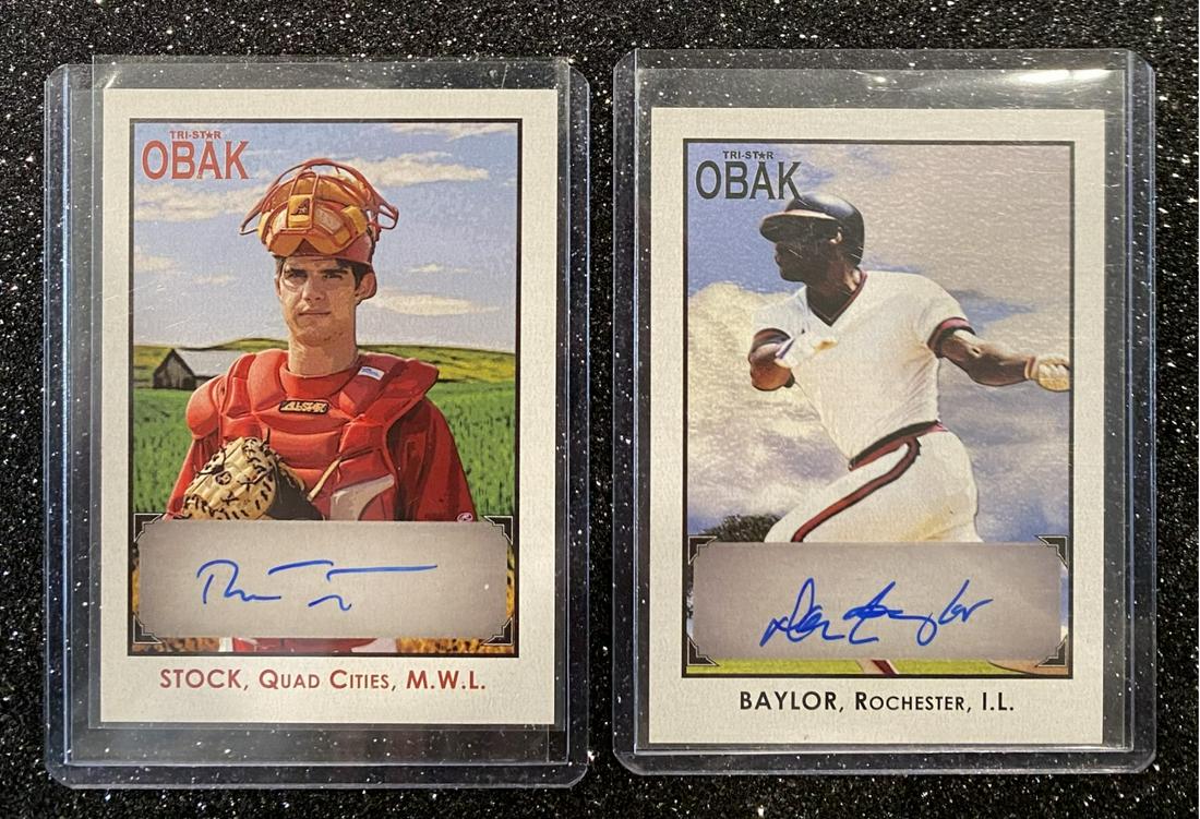 (2) Tri-star OBAK 2010 Baseball Cards: Robert Stock And Don Baylor: (2) Tri-star OBAK 2010 Baseball Cards: Robert Stock And Don Baylor