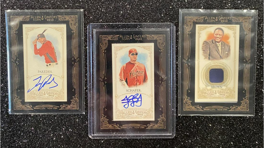 Allen And Ginter 2012 TOPPS: (2) Certified Autographed Paredes And Schafer, Plus James Brown Relic (1 of 2)