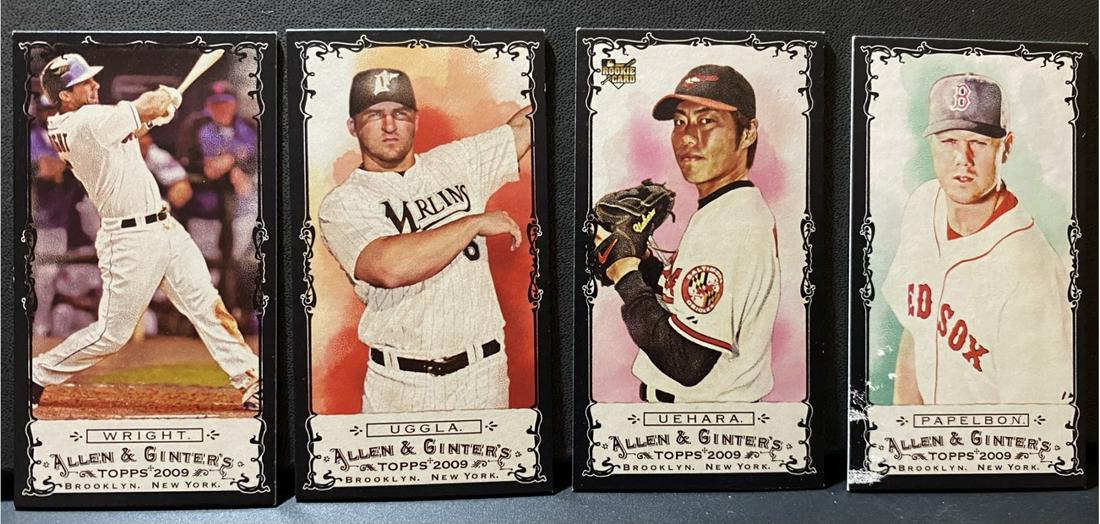 Wright, Uggla, Uehara, Papelbon, Allen & Ginters Black Minis, Topps 2009 (1 of 2)