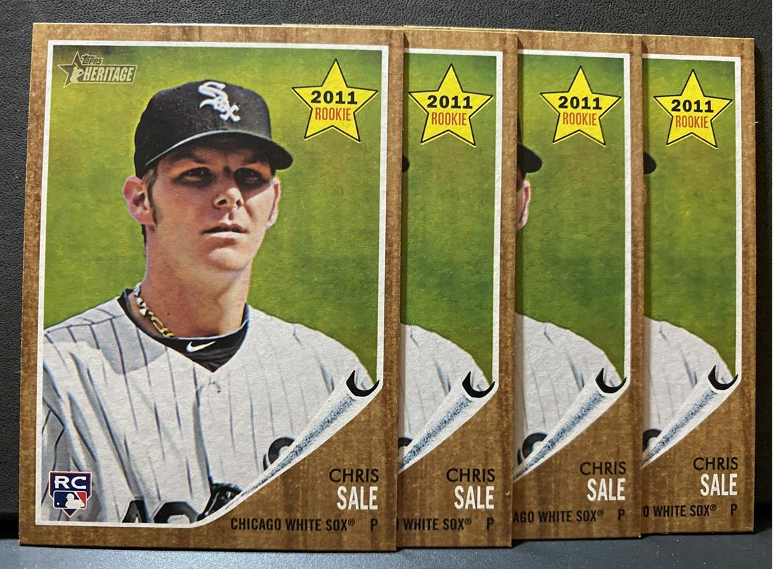 Chris Sale Rookie Card, Topps Heritage 2011, 4 Total (1 of 2)