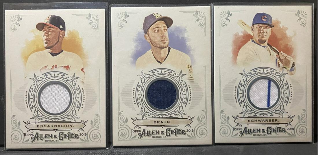 Encarnacion, Braun, Schwarber, Allen & Ginter Relic Card, 2018 Topps (1 of 2)