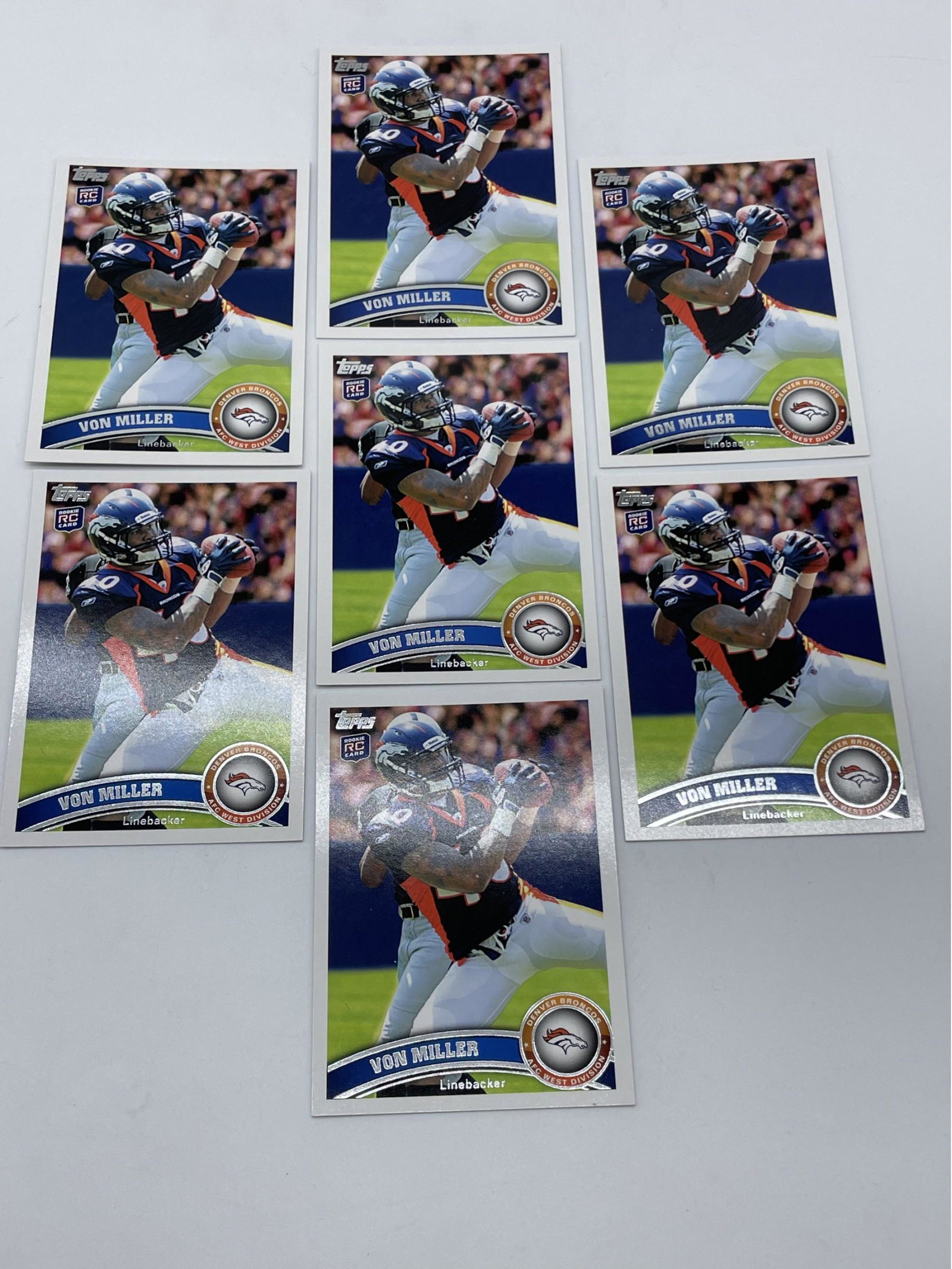 Von Miller ROOKIE Cards! Linebacker For The Denver Broncos, 2011. Topps. Great Condition: Set 3