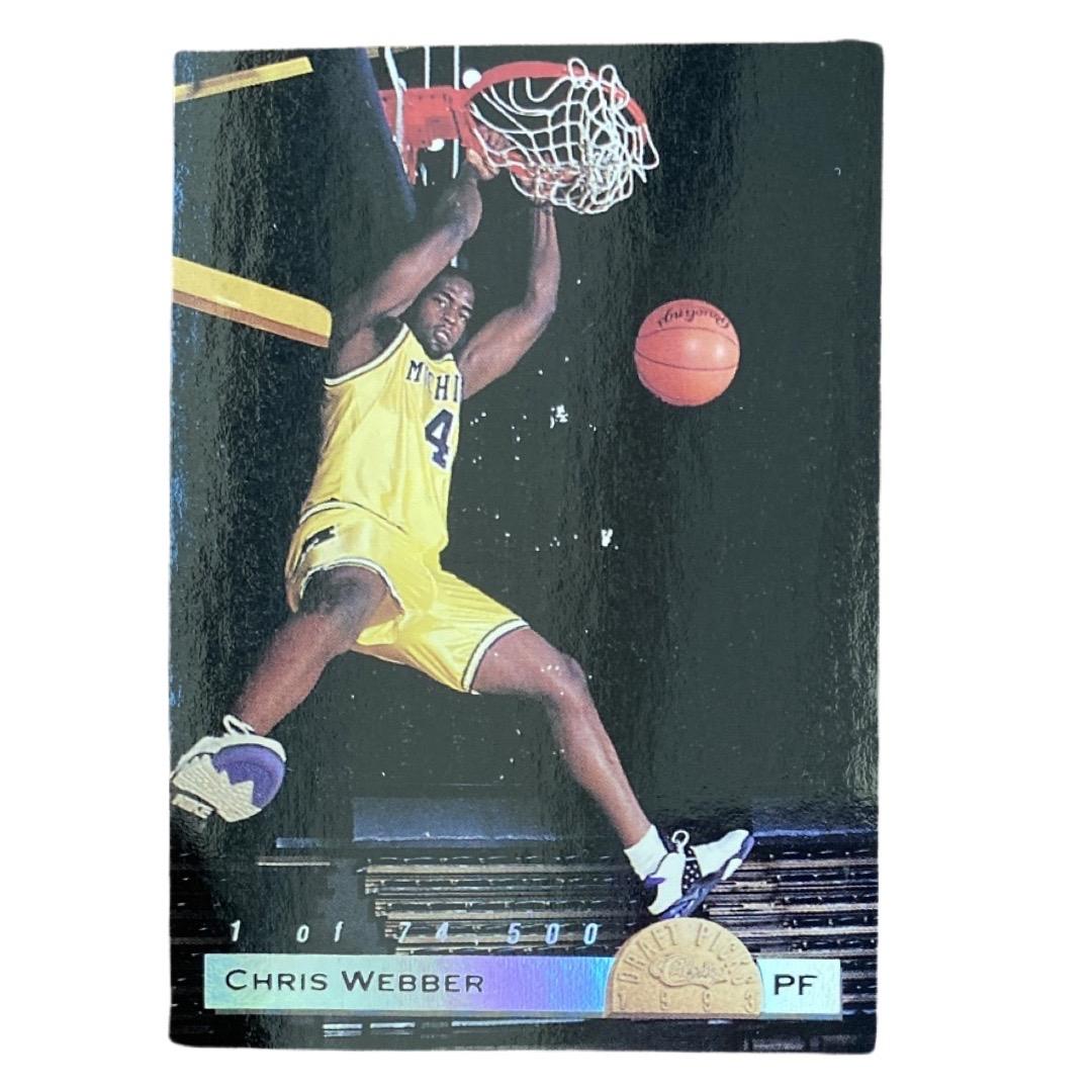 RARE 1993 Chris Weber Michigan Wolverine Basketball Card By Classic Games Inc.: Comes in hard case