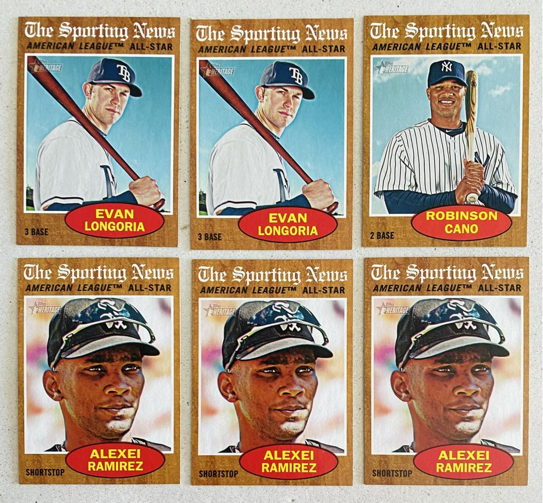 (6) 2011 Sporting News American All Star Baseball Cards By TOPPS. Alexei Ramirez And More!: (6) 2011 Sporting News American All Star Baseball Cards By TOPPS. Alexei Ramirez And More!