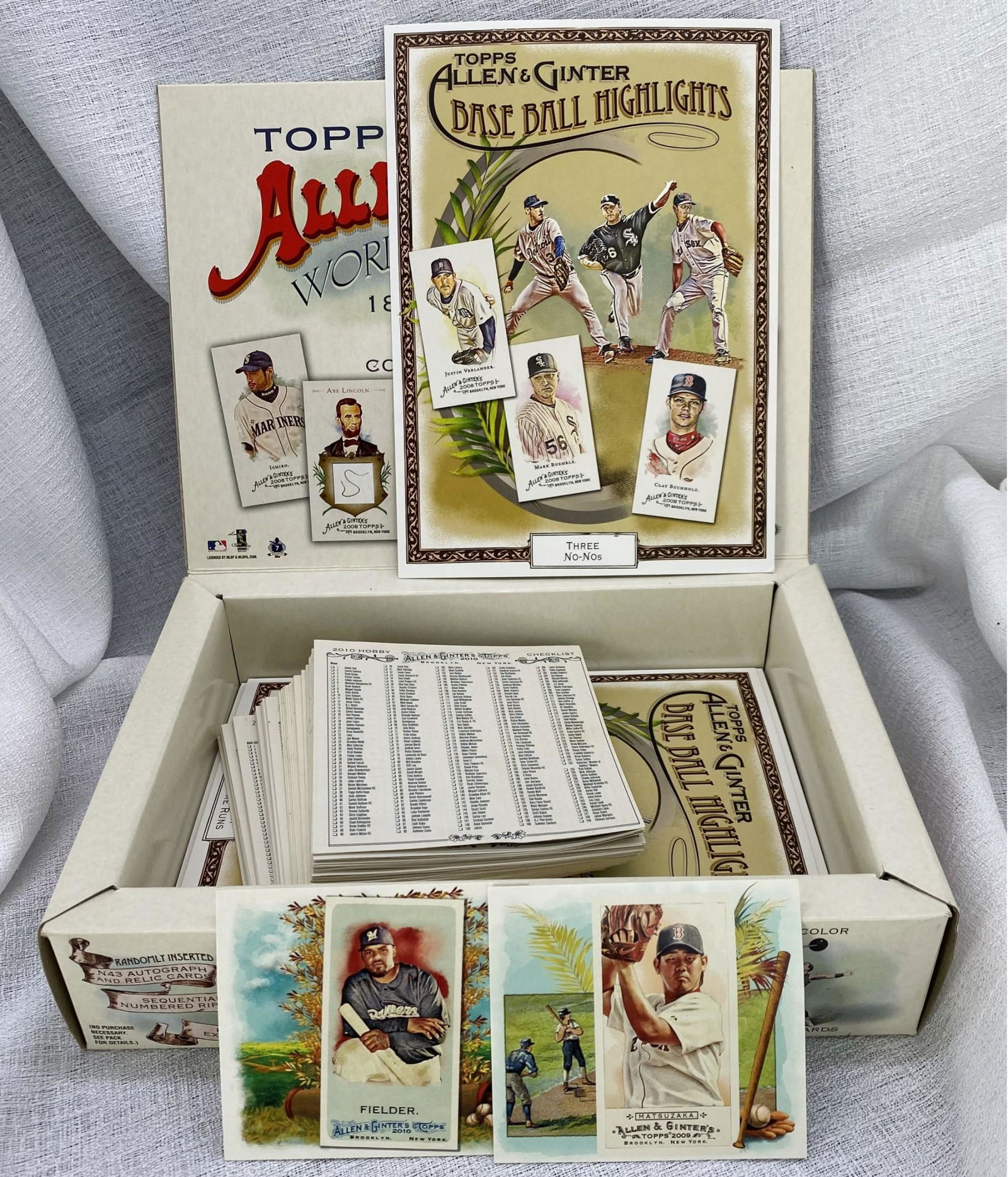 2008 TOPPS Allen And Ginter Baseball Highlight Book Card. Plus 2009 Matsuzaka, 2010 Fielder, And (1 of 2)