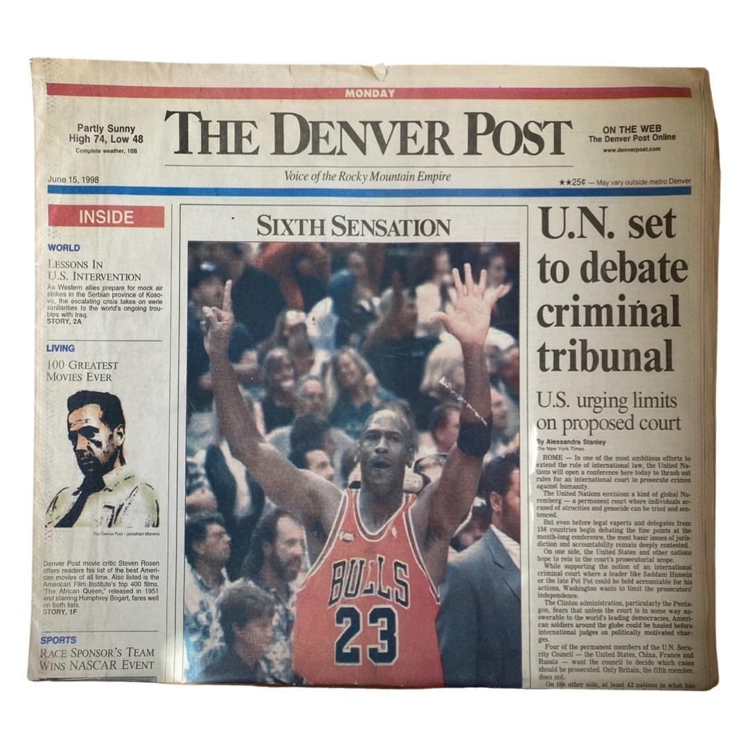 The Denver Post Newspaper From June 1998 With Michael Jordan On The Front Page (1 of 1)