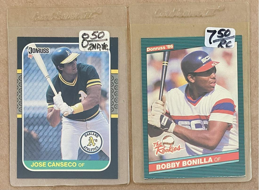 1986-87 Donruss MLB Baseball Cards: Jose Canseco And Bobby Bonilla (1 of 2)