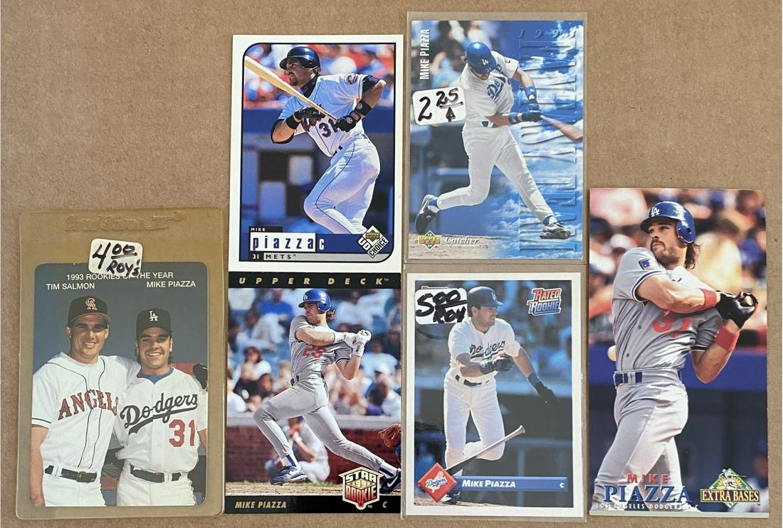 (6) Mike Piazza MLB Baseball Card Collection, LA Dodgers (1 of 1)