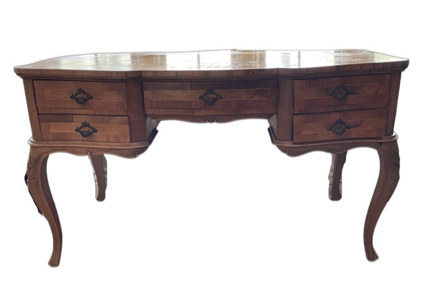 Vintage French Wooden Writing Desk: Scratches/marks on top (as pictured)